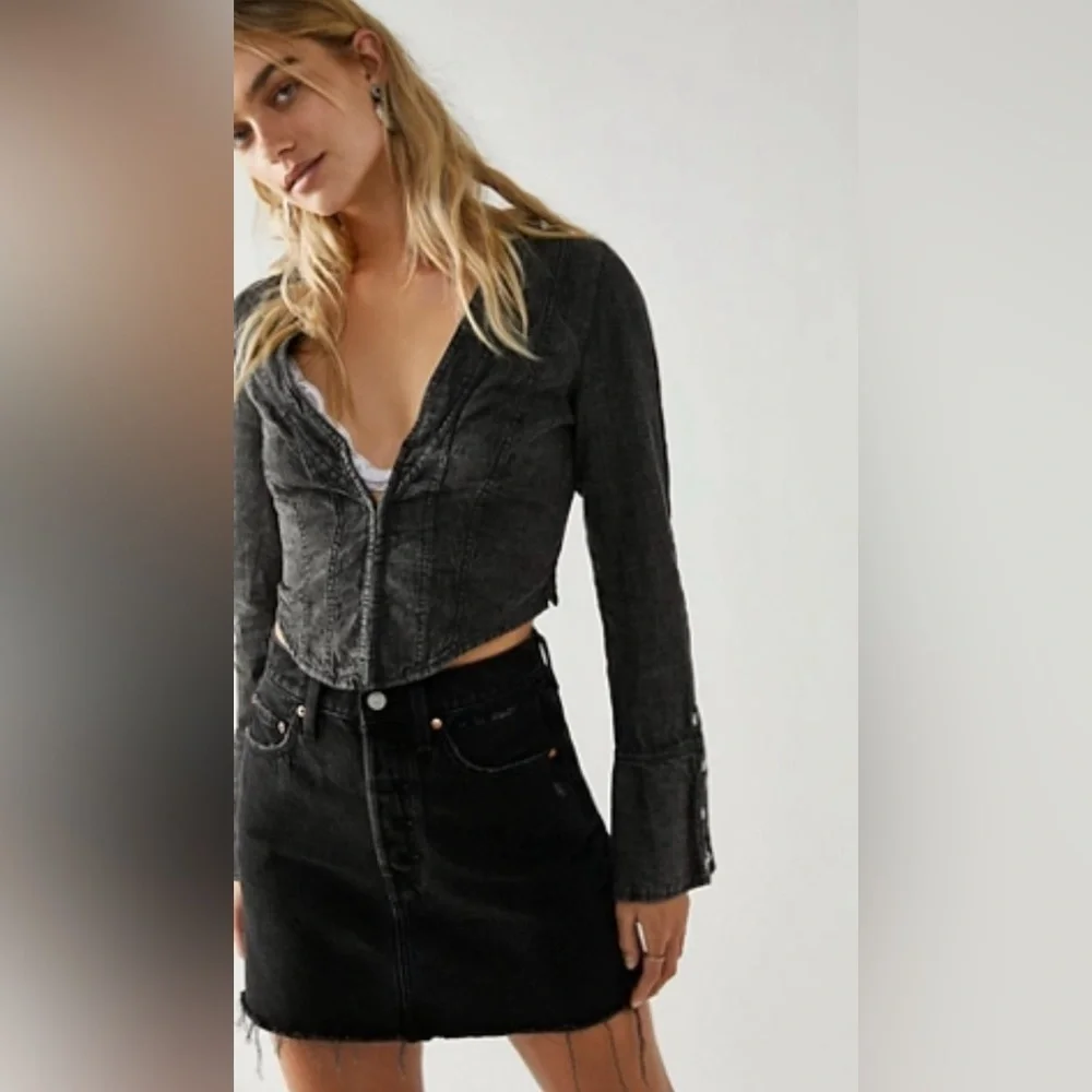 Free People | Caroline Top in Black Wash Color